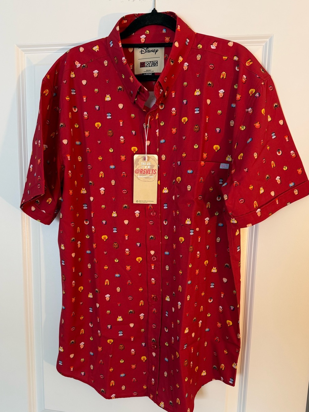 RSVLTS Disney The Muppets Men’s size large short sleeve shirt. NEW WITH TAGS